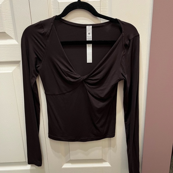 Lululemon Modal Silk Blend V Neck in Espresso - Picture 2 of 3
